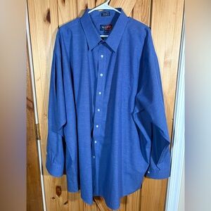 REPP Classic Men's Big/Tall Button Down Long Sleeve Shirt Blue Size 20 - 36/37
